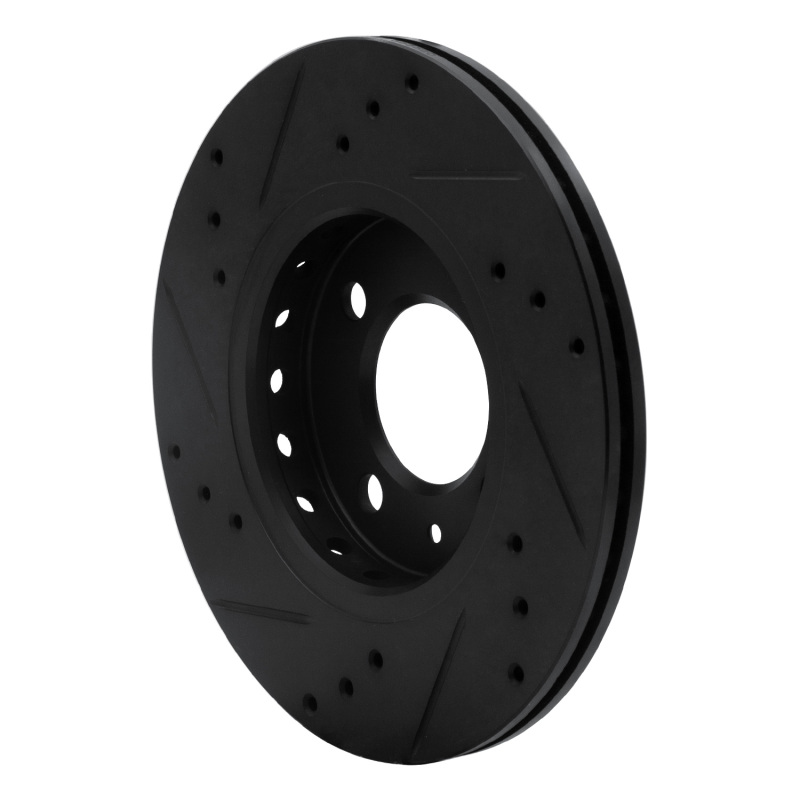 Volkswagen SAVEIRO Brake Rotor (1) - Front Right - R1 Concepts - Drilled & Slotted - Black - `09-`17